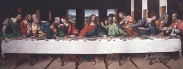 Copia de la última cena Leonardo da Vinci Giampietrino Pinturas al óleo